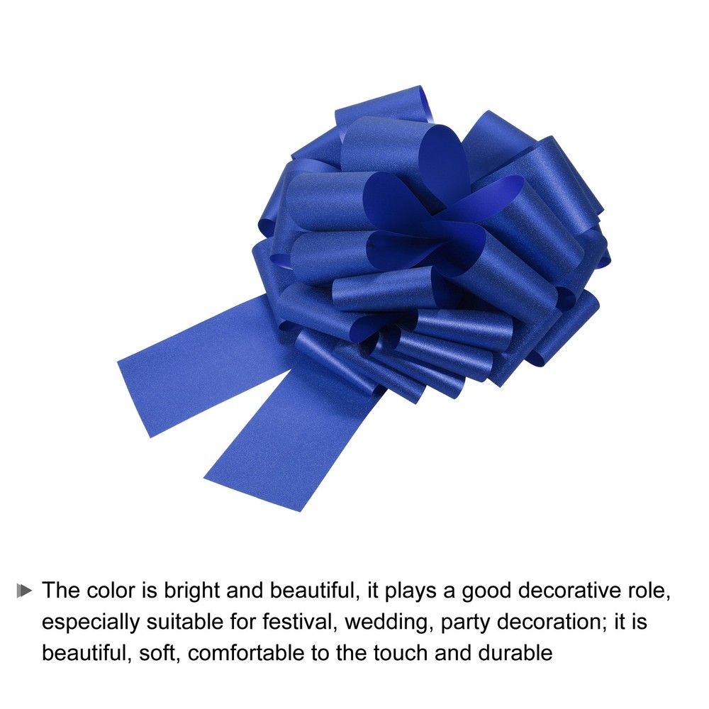 16 Inch Large Pull Bow Gift Wrapping Big Pull Bows Ribbon Dark Blue