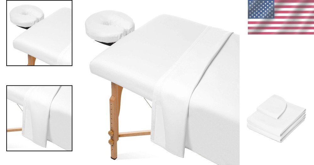 Luxurious Microfiber Massage Table Sheet Set - Flat, Fitted & Face Cradle Cover