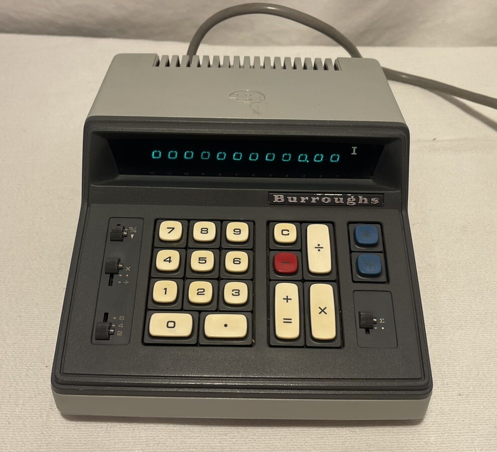 Vintage Burroughs C 3263 Electronic Adding Machine TESTED