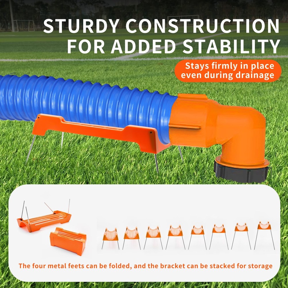 RV Sewer Hose Support, Support Kit,Foldable Metal 20 FT, Orange