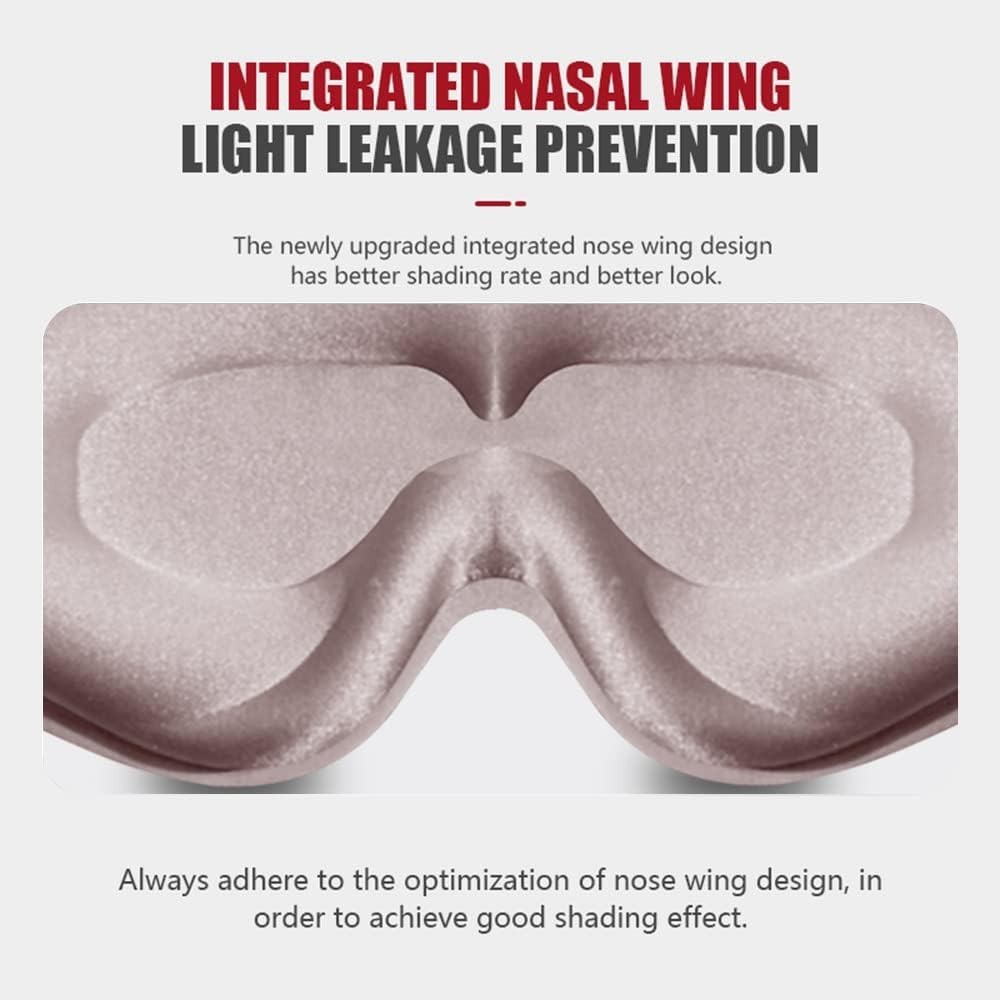 3D Contoured Sleep Mask - 99% Light Blocking, Adjustable & Breathable Pink