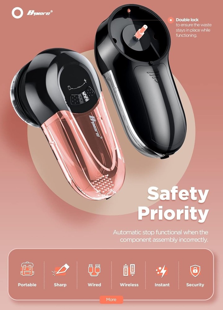 Ultra Efficient Sweater Shaver with Adjustable Height & Double Lock Container