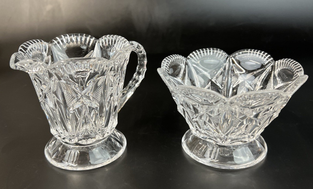 Crystal Creamer and Sugar
