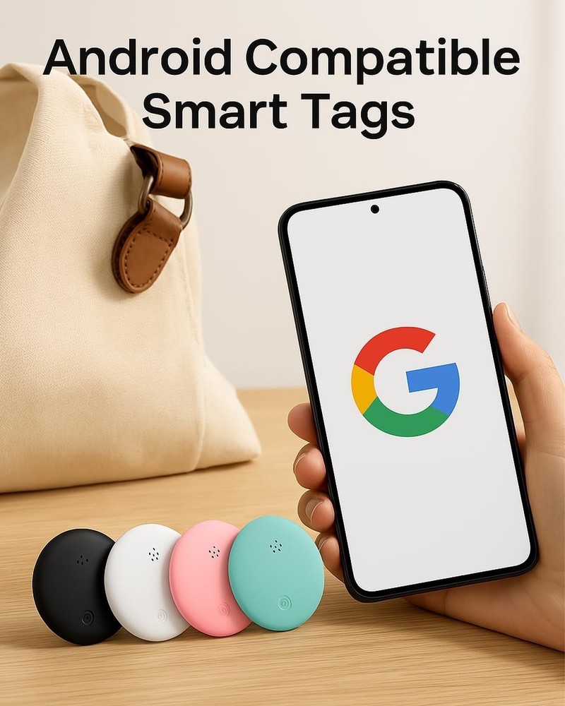 Smart Tracking Tag for Android Devices - Lightweight Pet and Item Tracker, Black