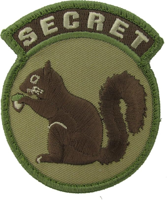 MSM Secret Squirrel Morale Patch Embroidered Hook Tac Vest Hat Multicam Arid