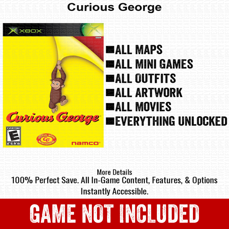 Curious George  100% Unlocked All Items Xbox USB Save File