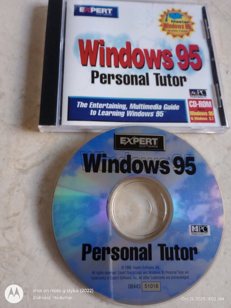 1995 EXPERT WINDOWS 95 PERSONAL TUTOR CD DISC PC SOFTWARE