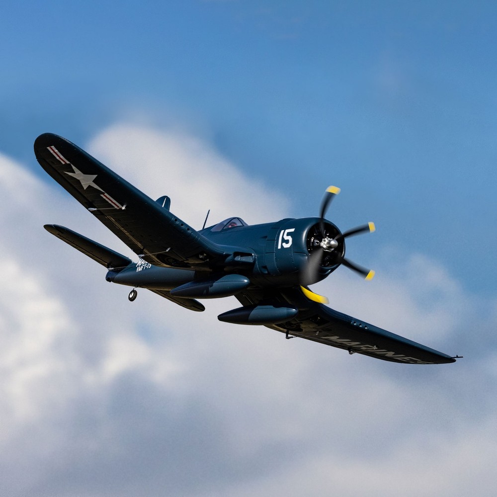 E-flite RC Airplane F4U-4 Corsair 1.2m BNF Basic with AS3X and SAFE Select