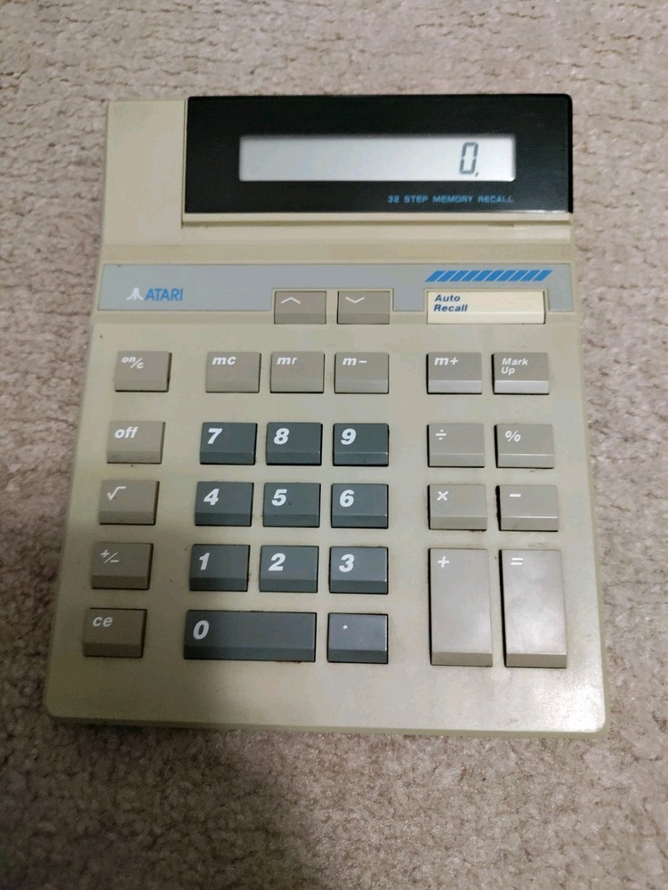 Vintage Atari Branded CC 1900 Calculator Adjustable Screen. Tested and Working