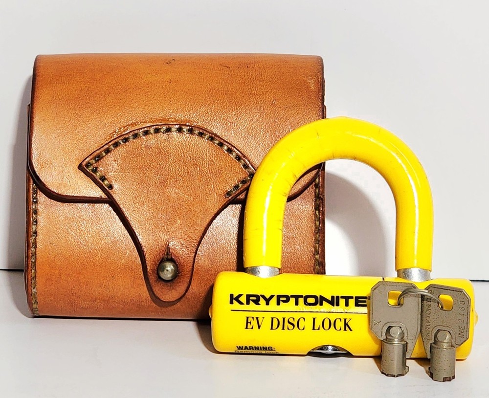 Rare Vintage Set Kryptonite Evolution Series 4 Disc Lock Custom HandTool'd Pouch