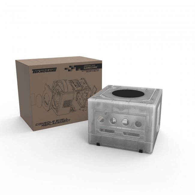 TeknoGame Console Shell Replacement Housing Kit for GameCube - Clear White