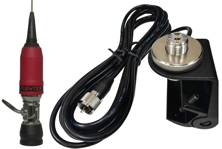 Combo:Sirio Fighter 5000 PL 10M/CB  Mobile antenna with Gutter Mount Kit