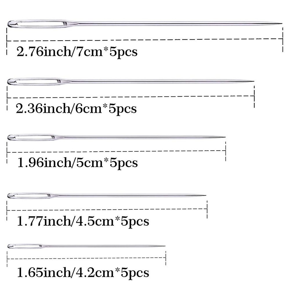 25Pieces hand sewing Big Eye Needles sharp needle，with Solid wood Needle...