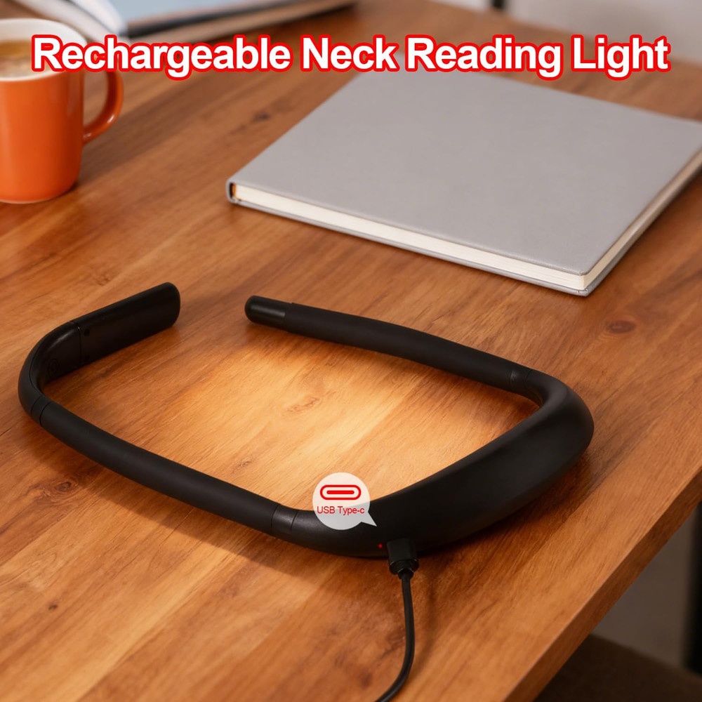 630Nm Red Neck Reading Light Zero Blue Light Rechargeable Dimmable Portable LED