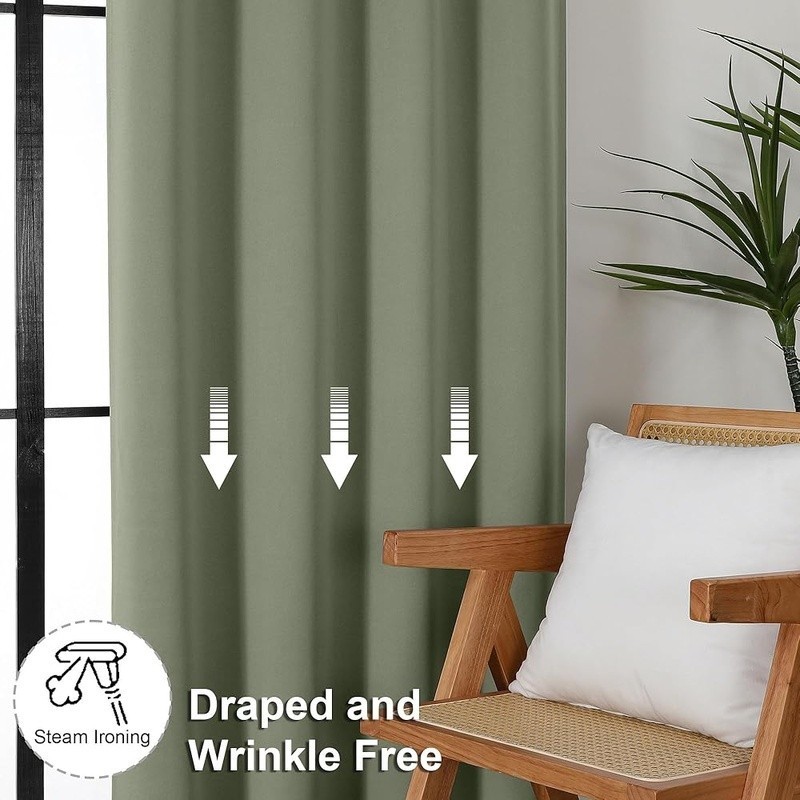 Short Blackout Curtains Pair 2 Panels Light Blocking Energy Saving Easy Care New