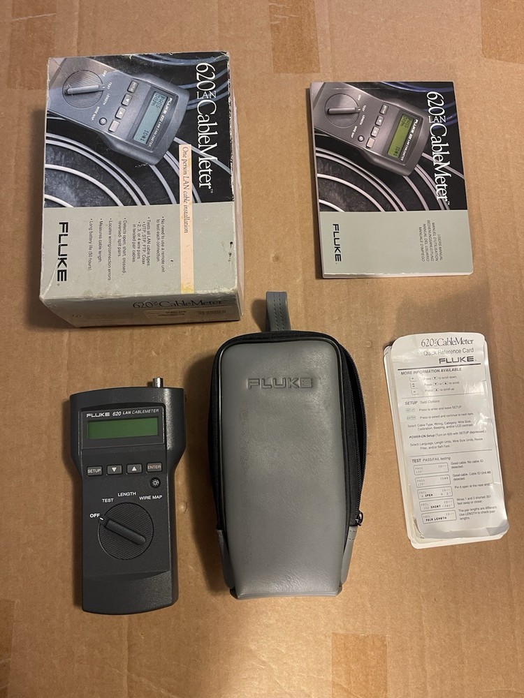 Fluke 620 LAN Cablemeter Cable Tester with Carrying Case (As Is Read Info)