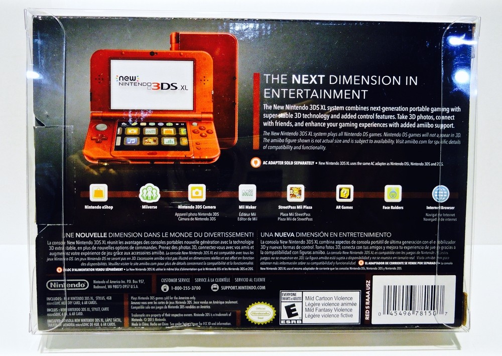 1 Box Protector For The "NEW" NINTENDO 3DS XL Console Box. NTSC Display Case