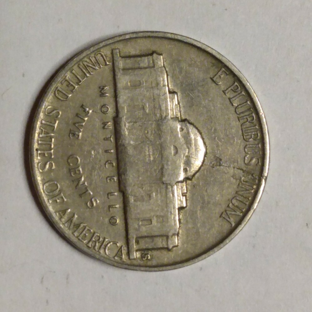Jefferson Nickel Error 1952s die crack planchette lamination