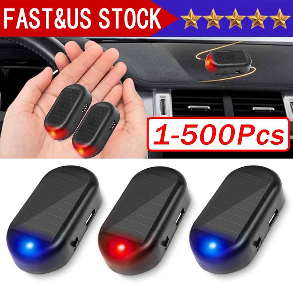 Car Alarm Warning Solar Flash LED Light Fake Security System Anti-theft Signa