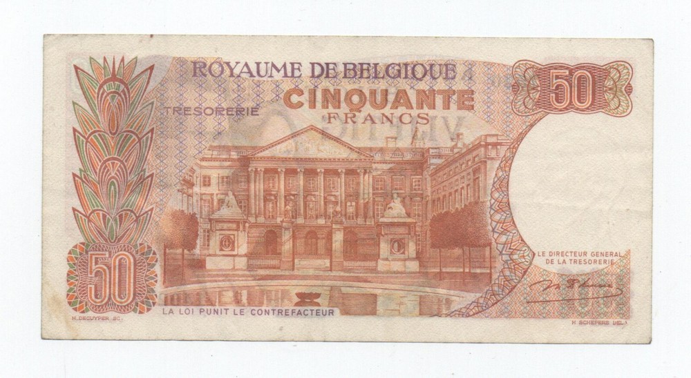 BELGIUM 50 FRANCS 1966 PICK 139 LOOK SCANS