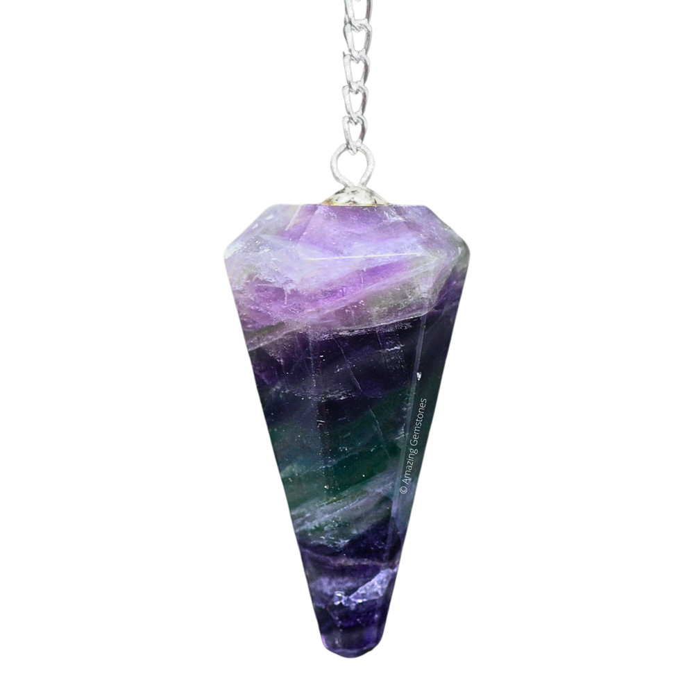 Multi Fluorite Dowsing Crystal Pendulum