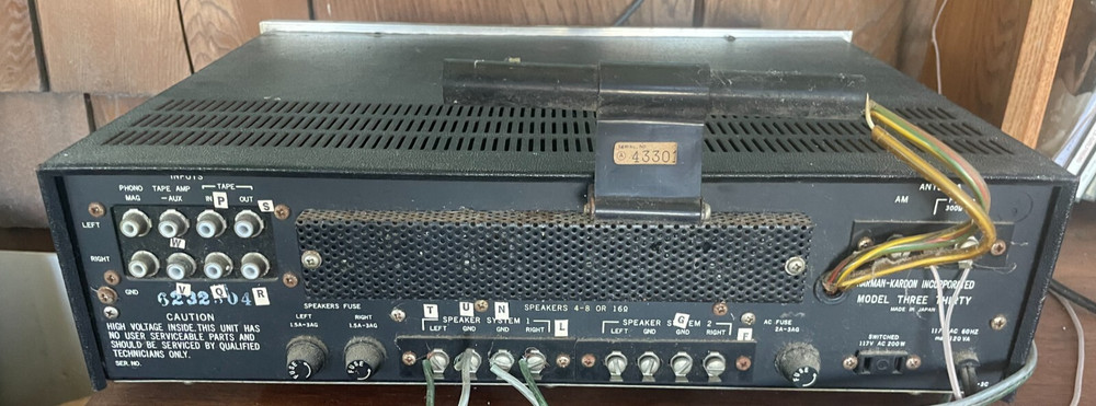 Vintage Harman Kardon Three Thirty Stereo Receiver, 330