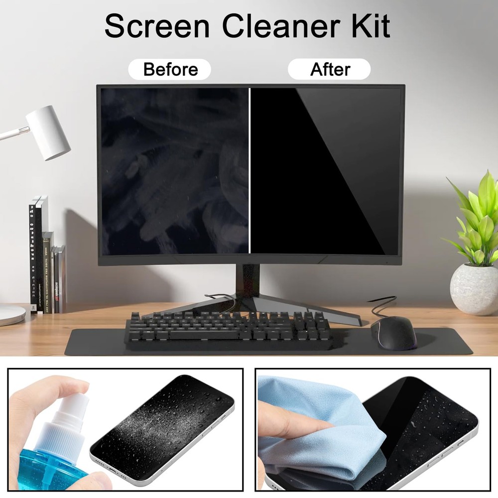 Screen CD Cleaner Solution Spray Compact Disc CD-DVD Cleaning Fluid 1 Pack, Blue