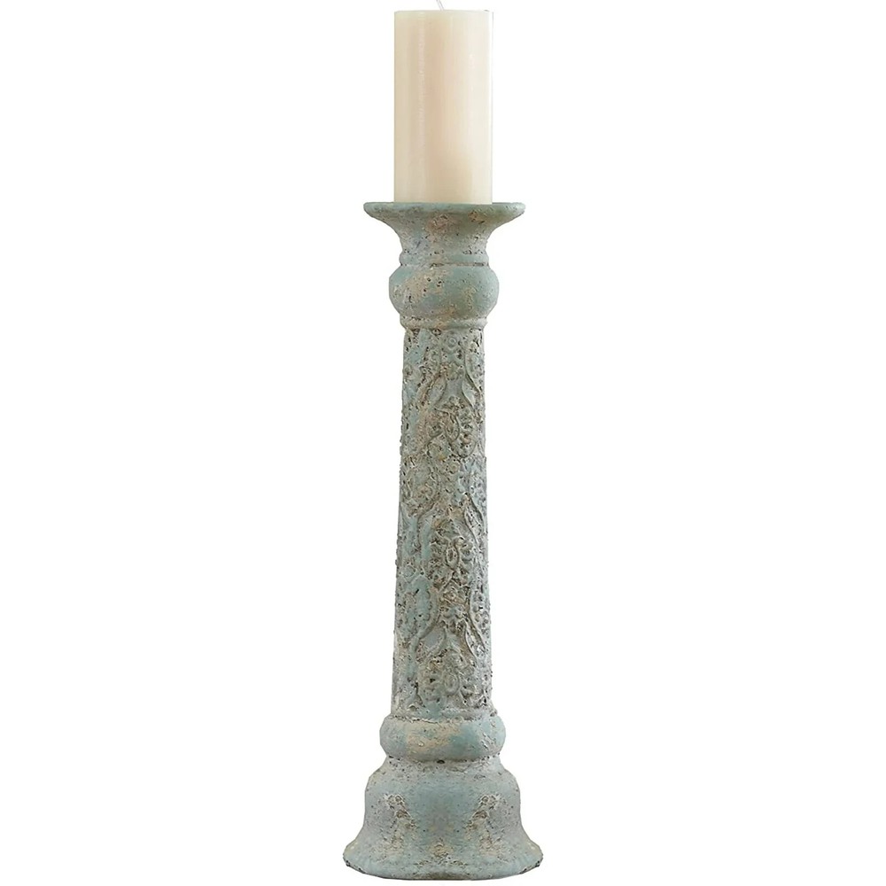 Park Designs 23-715 Damask Cement Candlestick - 19.75"