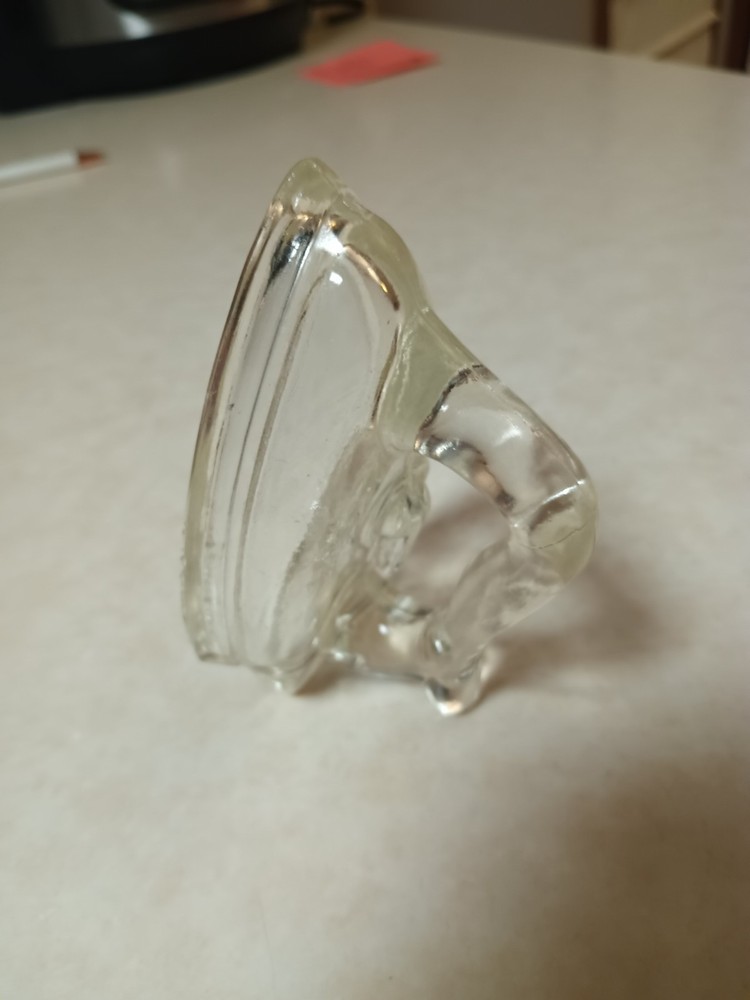 Vintage Glass Sad Iron Candy Container