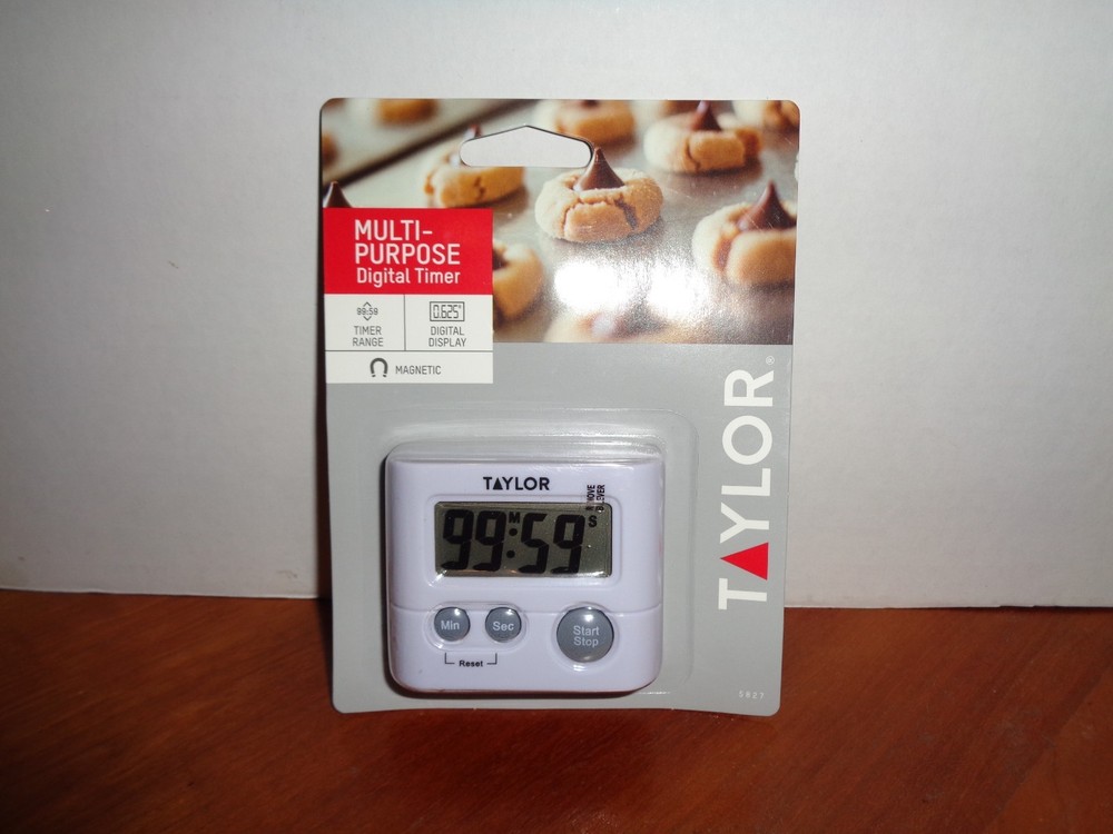 Taylor Multi-Purpose Large Display Digital Kitchen Timer With Magnetic Back Clip