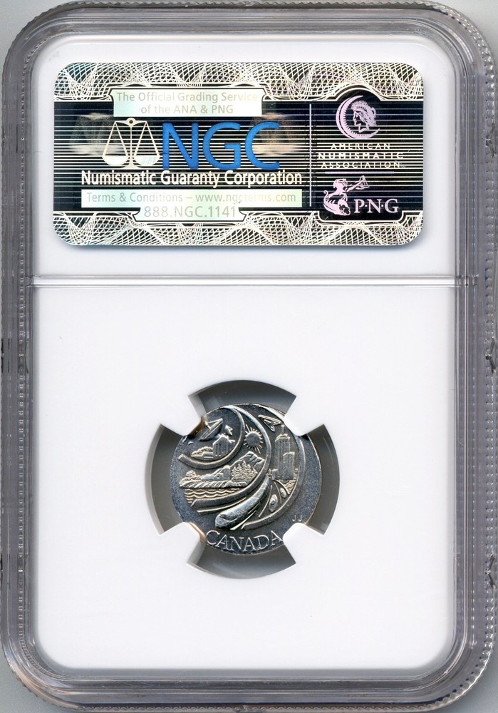 2000 Canada 25 Cents, MINT ERROR, Ingenuity, Struck on a 10c Planchet - NGC MS64