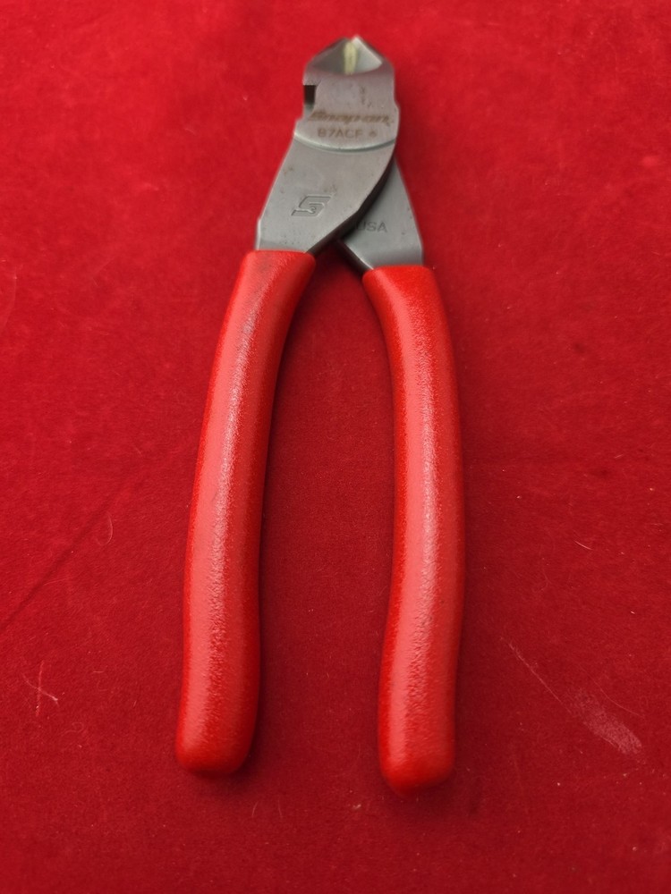 Snap-On Tools RED Soft Grip 7" VECTOR EDGE Diagonal Cutter 87ACF USA