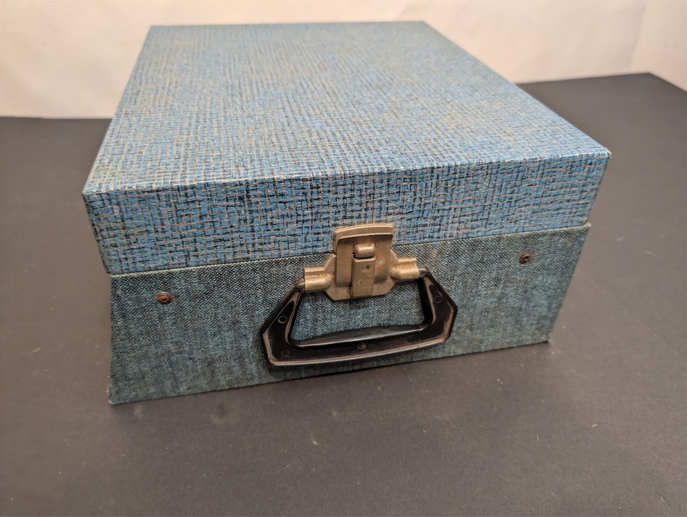 VTG Decca Portable Record Player Solid State Tested & Works Great See Video Blue