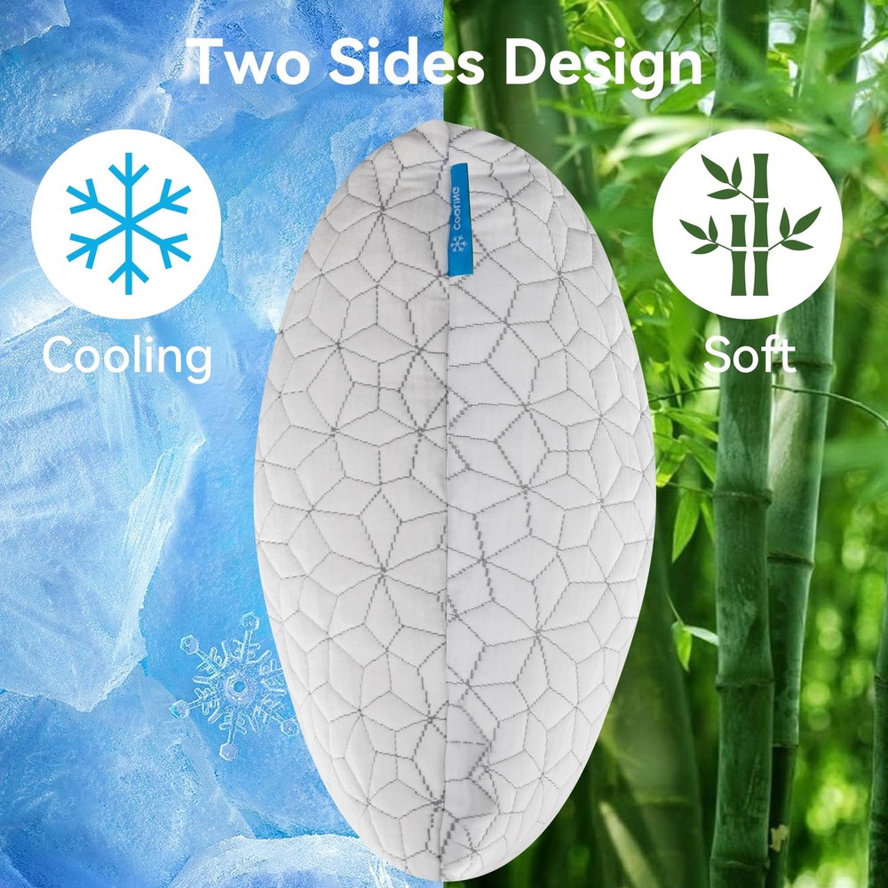 Cooling Shredded Memory Foam Pillows for Sleeping 2 Pack, Adjustable Bed Pill...