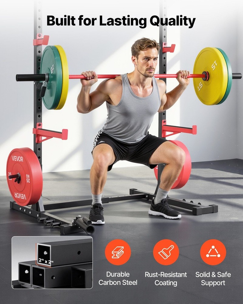 Power Cage Rack, Multifunctional Squat Rack for Home Gym, Width-Adjustable
