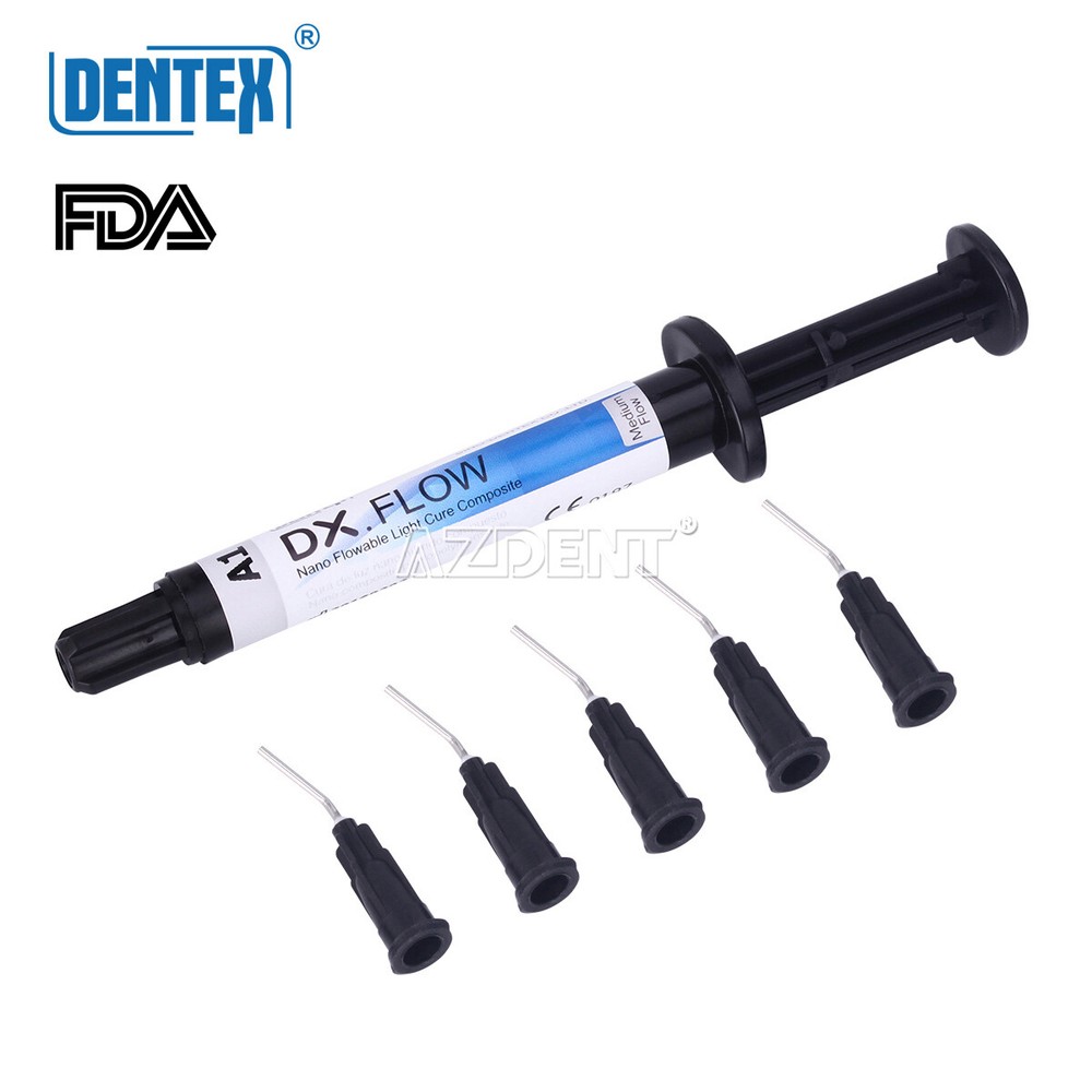 DENTEX Dental Flowable Light Cure Composite Resin Medium Flow A1/A2/A3 3g