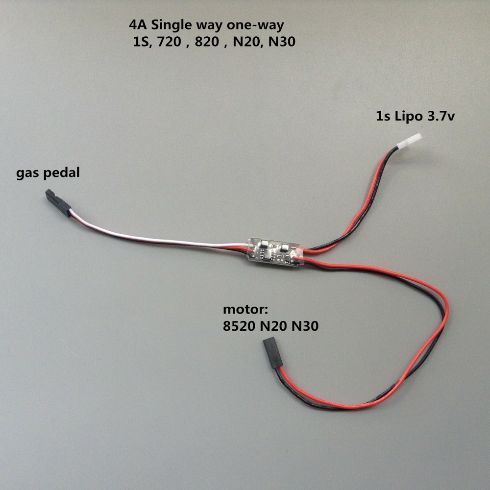 4A Brushed ESC Speed Controller 1S RC plane Coreless Motor 8520 N20 N30