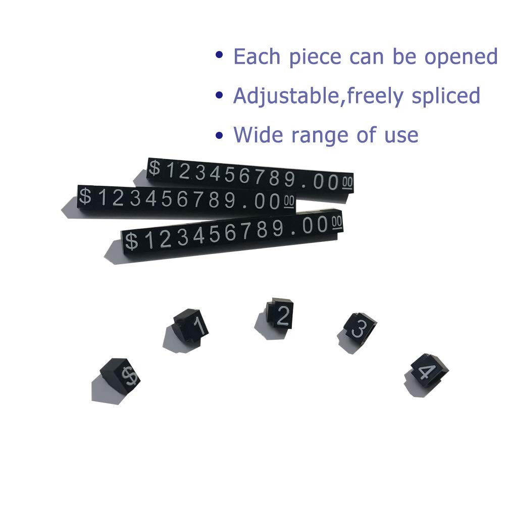 Price Tag Cube Adjustable Assembly Number Angled Pricing Medium, Black