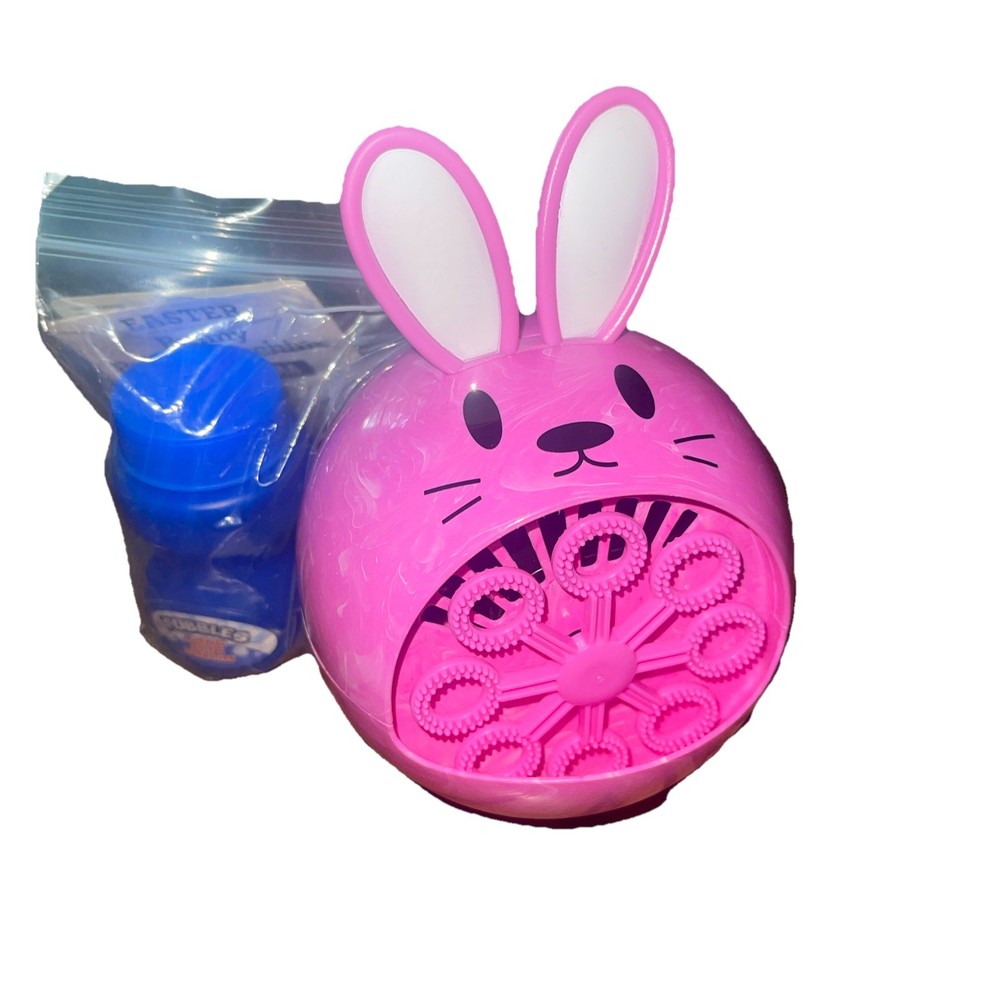 Spring Pink Bunny Bubble Machine, with 2 oz Bubble Solution