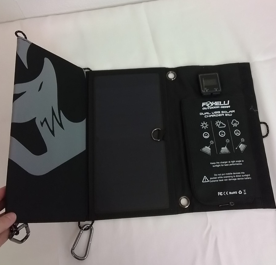 Foxelli USB Folding Solar Panel Tested Working Outdoor/Camping #J4386