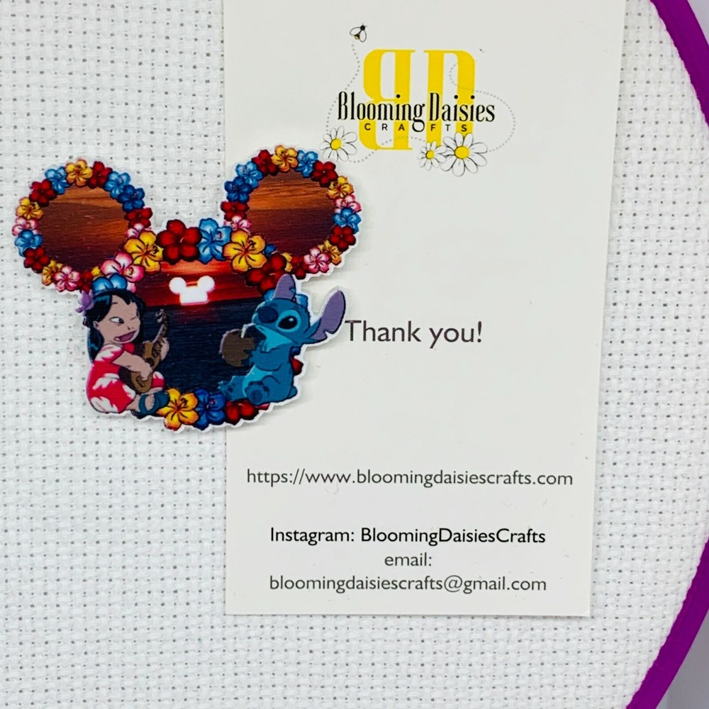 Magnetic Needle Minder Cross Stitch Lilo & Stitch / Fridge Magnet