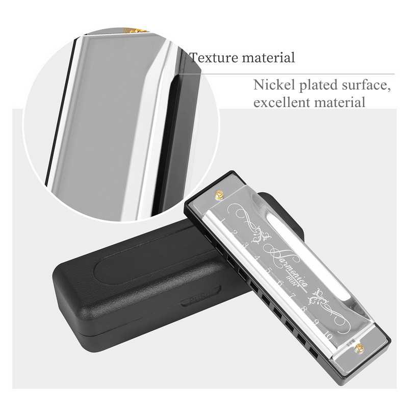 New 10Hole Blues Harmonica C Key Professional Protable ❤ Party Gift US