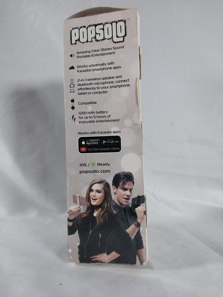 Pop Solo Bluetooth Karaoke Microphone w/ Smartphone Holder