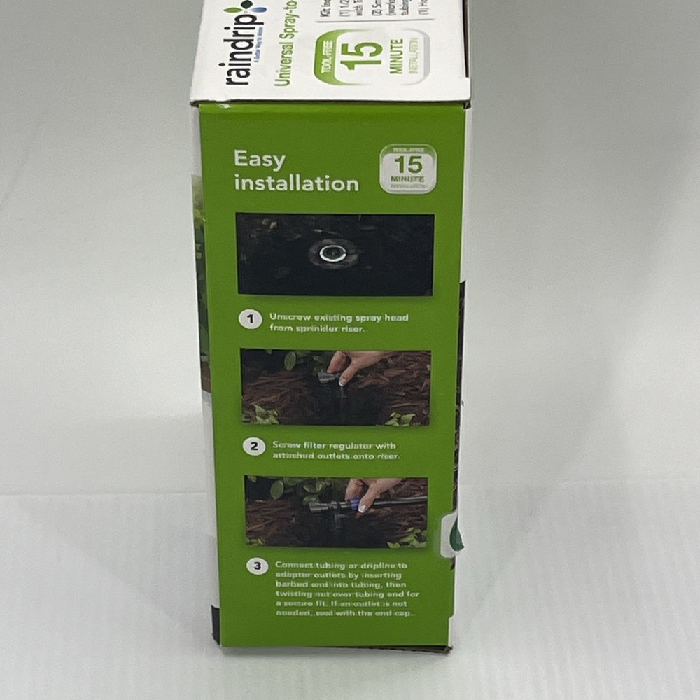 Raindrip Universal Spray-to-Drip Conversion Kit RS2DC Easy Install. {26}.