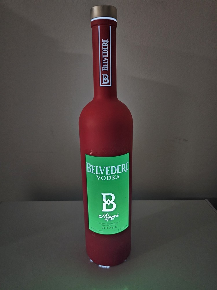 Belvedere Vodka Empty Bottle Luminous LIMITED EDITION Miami Light Up Collection