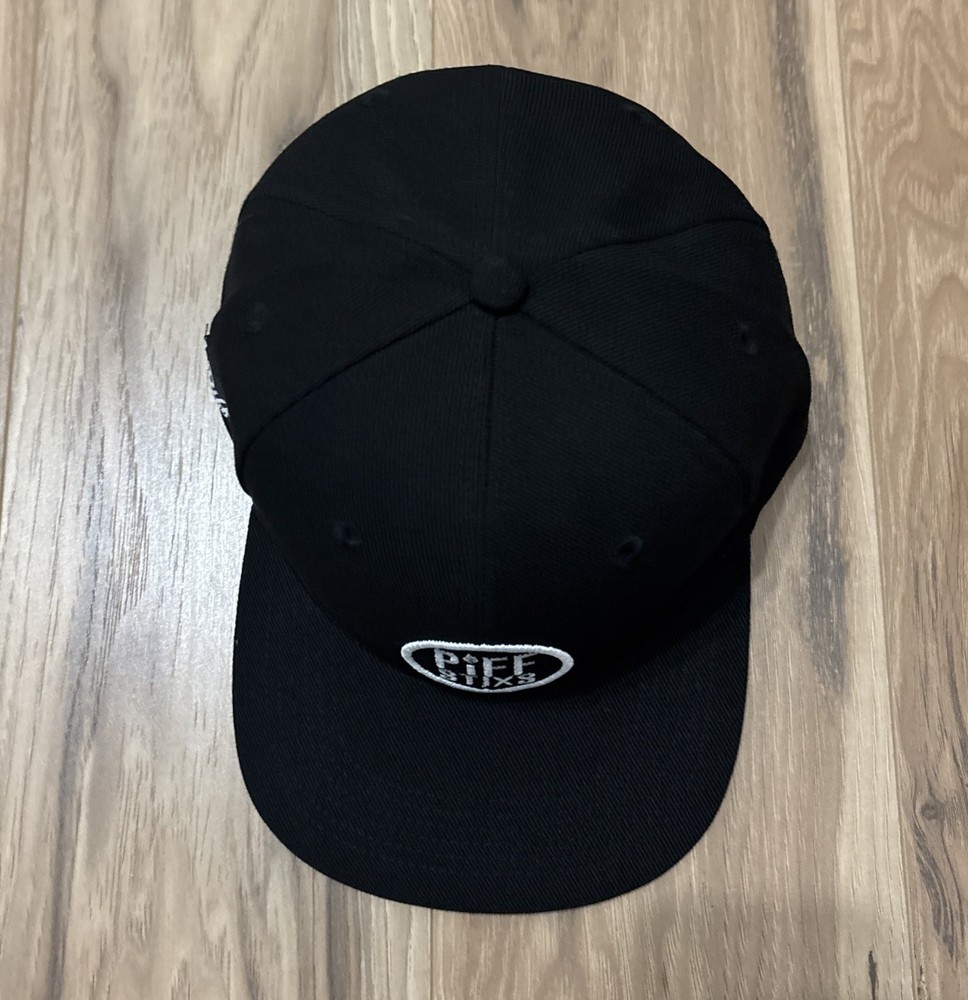 Piff Stixs Snapback Hat Black 6 Panel Cap One Size Adjustable Embroidered Logo