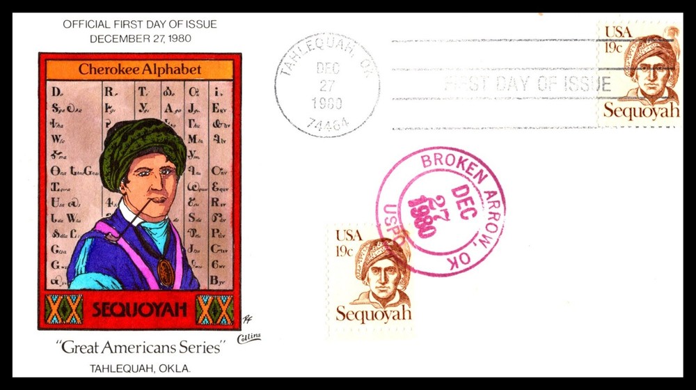 KAPPYS 1980 COLLINS HAND PAINTED SEQUOYAH SC# 1821  F205