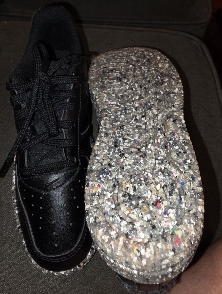 Size 1.5 - Nike Air Force 1 Low Recycled Wool Pack - Black