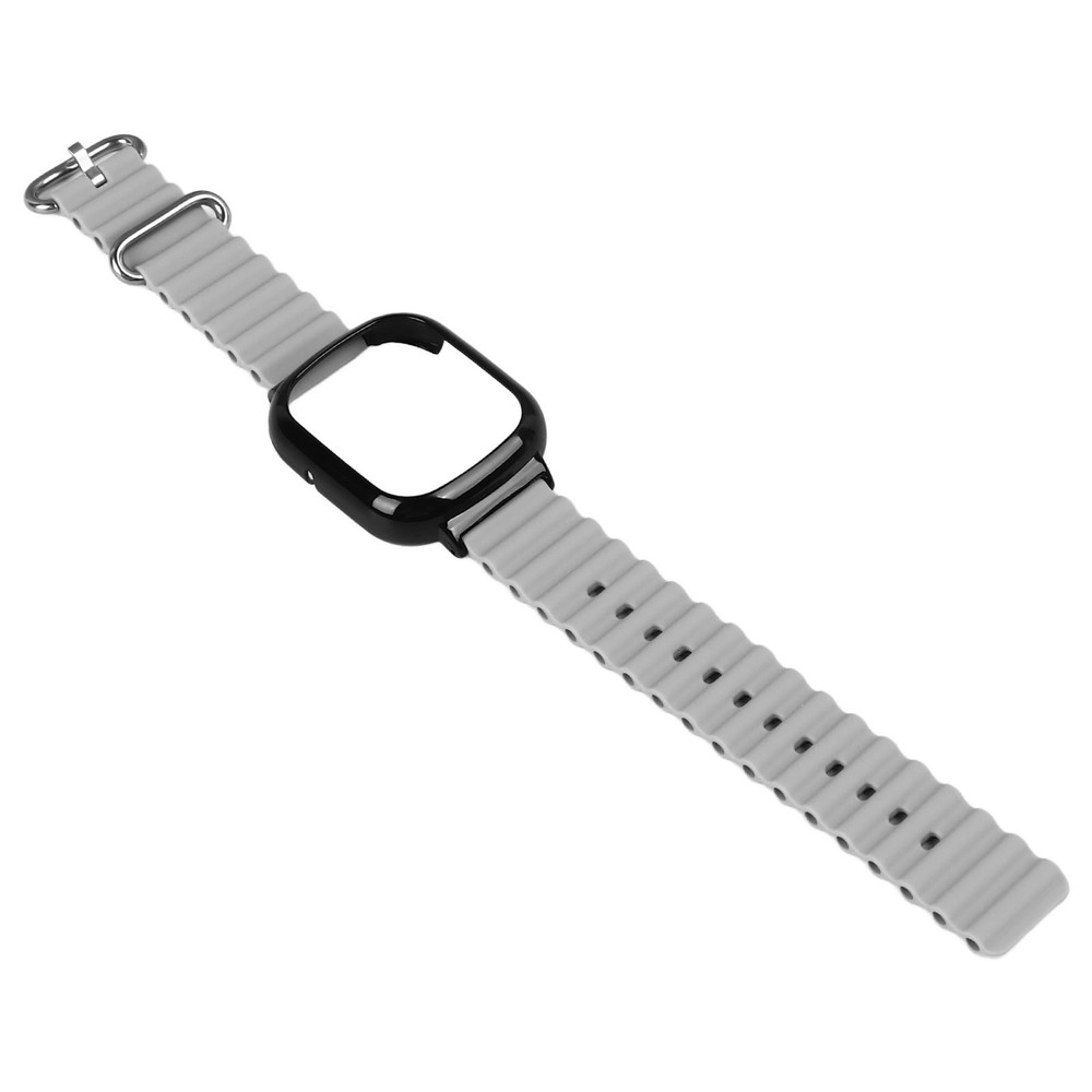 Watch Silicone Strap With Built In PC Case Adjustable Wristband (Gray )