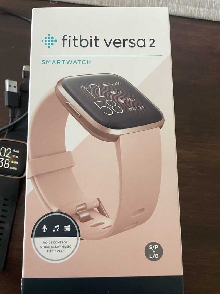 Fitbit Versa 2 Activity Tracker Smartwatch Rose Black Small Band Heart Rate
